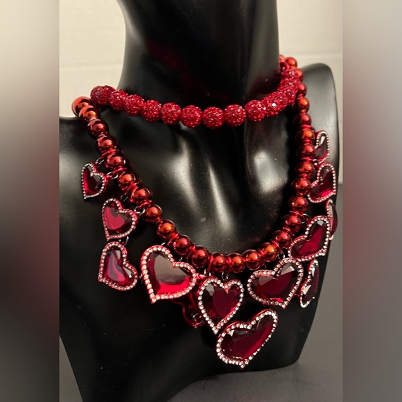 Betsey Johnson Vibrant Red Heart Necklace - Picture 5 of 16